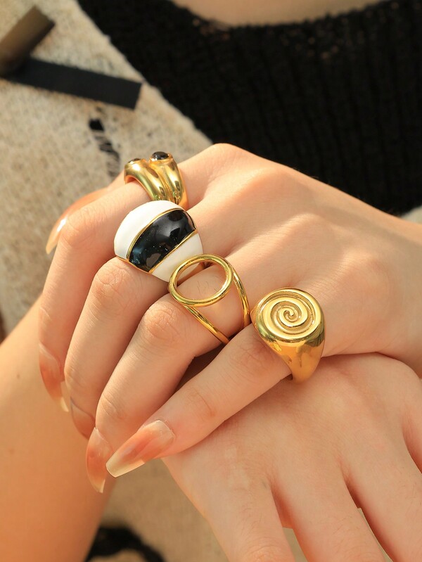 1 Stück vintage edelstahl retro spiral moskito-spiralen mode offener ring, übertriebenes design geeignet für den täglichen gebrauch von frauen, weihnachten, thanksgiving, geschenke für freunde, schmuckpartys, reisen, hawaii