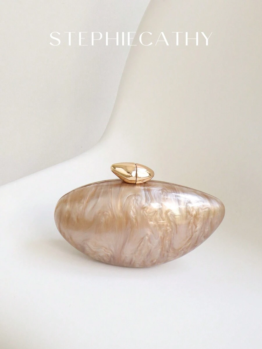 STEPHIECATHY Women's Glamorous Elegant Acrylic Clutch Magnet Closure Long Chain Shoulder Cross Body Evening Bag For Dinner Cocktail Party Banquet Dating Gift, Perfect For Party Wedding Prom Dinner/Banquet, Matching With Holiday Party Dress Evening Dress & Sequin Dress - Coffee Brown - View 1