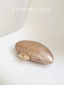 STEPHIECATHY Women's Glamorous Elegant Acrylic Clutch Magnet Closure Long Chain Shoulder Cross Body Evening Bag For Dinner Cocktail Party Banquet Dating Gift, Perfect For Party Wedding Prom Dinner/Banquet, Matching With Holiday Party Dress Evening Dress & Sequin Dress - Coffee Brown - View 5