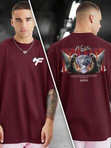 MYSTIC WORLD 100% Cotton Front And Back Printed T-Shirt GPJ1 - Màu Tím - Xem 1