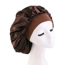 Awegeo 1/2/4/6/8 Piezas Gorro de mujer de unicolor de satén, gorro de dormir casual y cómodo