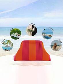 Mother's Day Gift, Knitted Bag, Women Cloud Bag, Striped Beach Bag, Fashion Clutch, Large Capacity Handbag, Casual Daily Cosmetic Bag, Underarm Evening Bag, Holiday Gift Bag, Perfect Gift For Family, Sisters, And Friends, Can Store All Beauty Essentials - Rose Red - View 8