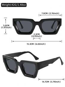1pair Unisex Vintage Geometric Frame Clear Lens Computer Glasses, Casual Glasses Accessories For Women - Clear - View 10