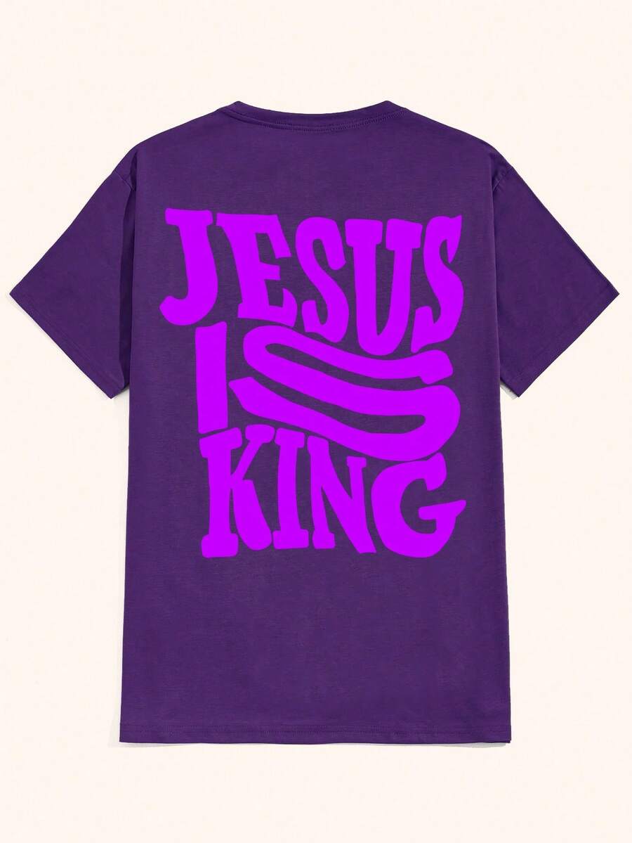 Jesus T-Shirt Unisex 100% Cotton Streetwear New Release Shipping Various Colors!! - Màu tím - Xem 1