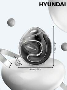 HYUNDAI 现代 HY-X15Ultra 蓝牙耳机，挂耳式，被动降噪，高清 3D 环绕声，低延迟，适合运动和骑行，电池寿命长，佩戴舒适，开放式无线耳机，兼容智能手机和电脑 - 黑色 - 查看 10