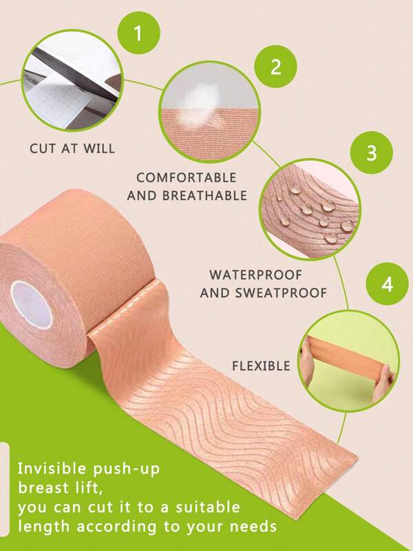 11pcs, Bandage Elastic Cloth Lifting Natural Seamless Cloth Breast Stickers, Prevent Breast Sagging, Gather And Lift Elastic Cloth Lifting Cloth Breast Stickers, Invisible And Breathable To Prevent Exposure, Enhance Muscle Exercise Elastic Cloth Bandage, Chest Tape For A-E Cup Large Breasts Gym Gym Accessories Bandages Sports Tape