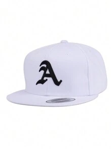 1 pieza, Unisex, Gorra de béisbol con bordado en 3D de letra gótica A, se adapta a juegos de béisbol, baloncesto, otoño, estilo deportivo, años 90, colores brillantes, visera plana, para hombres y mujeres, gorra deportiva hip-hop, ajustable, protección solar casual para primavera y otoño, viajes, fiestas y playa, ideal para regalos - color sólido - Ver 5