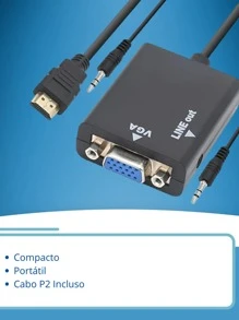 To VGA Adapter Converter Cable With P2 Audio Output With P2 Cable - màu đen - Xem 4