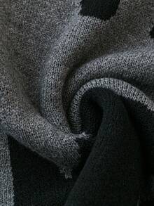 Fashion Pattern Crew Neck Long Sleeve Casual Pullover Graphic Drop Shoulder Monogram School Streetwear Spring Break Outfits Halloween Knit Sweater - Multicolor - View 6