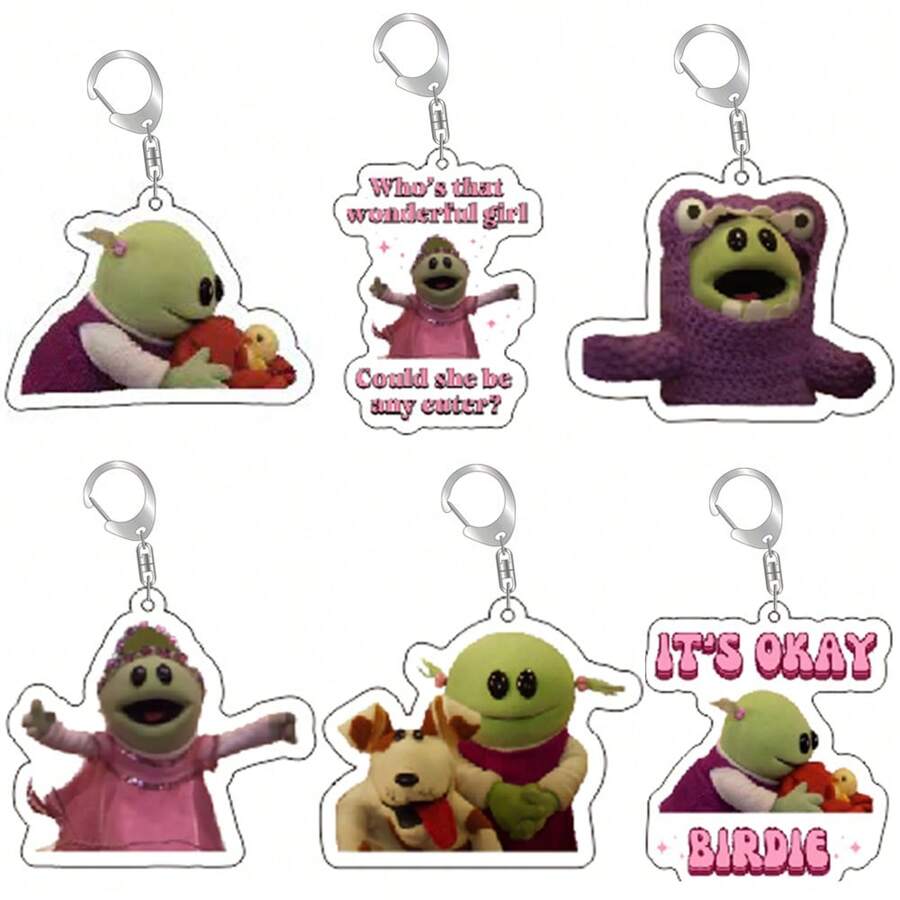 可爱谁是那个奇妙的女孩钥匙扣钥匙链戒指配饰 Nanalan Mona 包吊坠钥匙圈珠宝礼物 - 彩色 - 查看 1