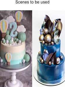 Khuôn silicon hình ngọc trai mộng mơ: Hình cầu 3D, bán cầu và hình trụ, thích hợp để trang trí bánh, làm sô cô la, kẹo cao su và đất sét mềm. - Màu be - Xem 7