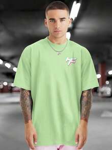 HARMONY STAR 100% Cotton Printed T-Shirt Front And Back GPJ1 - 薄荷綠 - 查看 2