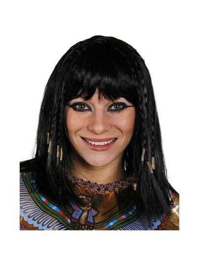 I LOVE FANCY DRESS Ladies Queen Of The Nile Cleopatra Wig Fancy Dress Costume Party Play Fake Hair Women's Men's Cosplay Outfit Accessory