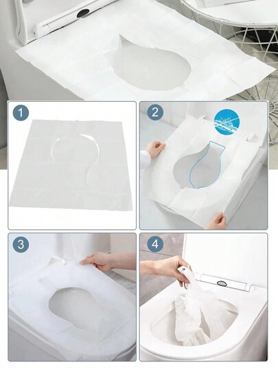 Einweg-Toilettensitzabdeckungen aus Papier, spülbare Papier-Toilettensitzabdeckungen, große Toilettensitzabdeckungen, Schutz vor Keimen in öffentlichen Toiletten für Erwachsene, Töpfchentraining, 100% Reisezubehör für öffentliche Toiletten, Flugzeug, Camping
