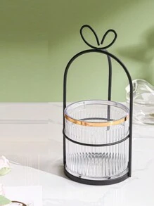 1 pieza Jarrón decorativo de lujo con lazo estilo nórdico, cesta de flores, cesta de almacenamiento, decoración del hogar, decoración de la habitación, jarrón de flores, jarrón de vidrio