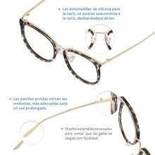 Cyxus Lentes para Computadora Hombres y Mujeres Anti Luz Azul Lente Antireflejant Bloqueo UV Antifatiga Anteojos - Marrón - Ver 8
