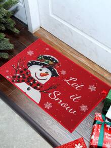 1 tấm thảm chùi chân Giáng sinh mùa đông, thảm trải sàn họa tiết cây thông Noel hình người tuyết dùng cho lối vào trong nhà và ngoài trời trang trí nhà cửa trang trí phòng ngày lễ trang trí tiệc giáng sinh thảm trải sàn, đồ trang trí mặt đất năm mới, thích hợp cho phòng tắm nhà bếp ban công sân trong thảm, trang trí giáng sinh, giáng sinh - người tuyết - Xem 1