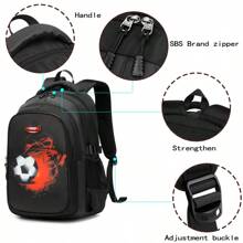 Asge The Boy Has A Receipt In His Backpack For Children As A Quickie For School Bags For Middle School Students - Black - View 4