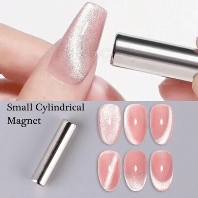 1支3D磁性猫眼美甲棒，尺寸2.5*1.5厘米，小巧圆柱形双头磁铁，DIY美甲凝胶指甲油磁铁，适用于凝胶指甲油美甲工具，专业美容工具，易于使用，美甲用品，美甲工具，美甲工具，返校季，美甲，美甲工具，适用于按压式美甲片