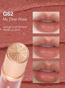 GIRLCULT Love Whisper 哑光唇釉 #G62 我挚爱的玫瑰 | 缎光妆效，带微闪 | 柔雾唇釉，轻盈液体唇膏 | 持久显色，礼盒装，3.8克/0.13盎司 - G62 My Dear Rose - 查看 8