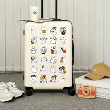 50 张白色幽灵贴纸，适用于垃圾日记本笔记本电脑水杯冰箱书行李箱桌子头盔滑板吉他剪贴簿 DIY 盒子包装标签派对贴纸 - 彩色 - 查看 8