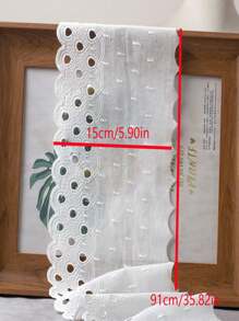 1 Yard Perforated DIY Colorful Sewing Decorative Skirt Hem Trim Embroidered Lace Fabric, 15cm Width, Handmade Garment Accessories