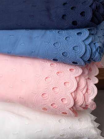 1 Yard Perforated DIY Colorful Sewing Decorative Skirt Hem Trim Embroidered Lace Fabric, 15cm Width, Handmade Garment Accessories