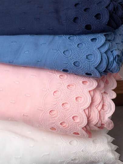 1 码穿孔 DIY 彩色缝纫装饰裙摆边绣花蕾丝面料，15 厘米宽，手工服装配饰