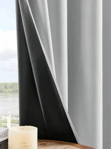 ستائر معتمة 99.9٪ قطعتين لغرفة المعيشة ، غرفة النوم ، الشرفة ، الحمام - ستائر حديثة بأعلى حلقي ، مقاومة للماء ، ستائر معتمة أنيقة ، منسوجة من بوليستر للجميع المواسم ، بدون حبل