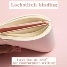 A6 PU 皮革笔记本记事本带丝带页标和笔架槽适合女士男士日记本书写 - 14.48 x 9.9 cm - 查看 7