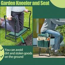 Garden Kneeler And Seat - Heavy Duty Folding Stool For Gardening, Protects Knees And Back, Supports Up To 330 Lbs - Ideal For Gardeners - màu xanh lá - Xem 4