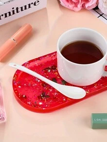 1个DIY椭圆形托盘树脂模具创意首饰制作模具盘子托盘模具办公家用树脂环氧树脂硅胶模具DIY工艺工具用品