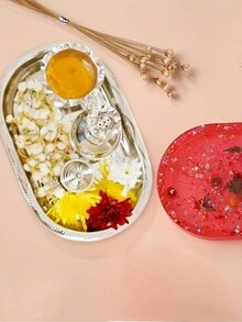 1个DIY椭圆形托盘树脂模具创意首饰制作模具盘子托盘模具办公家用树脂环氧树脂硅胶模具DIY工艺工具用品