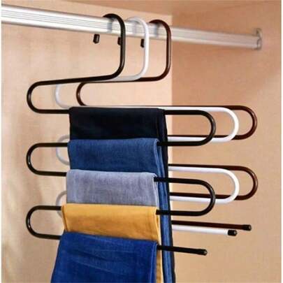 Cabides De Metal Em S Com 5 Divisórias Para Calça Jeans Saia Bermuda