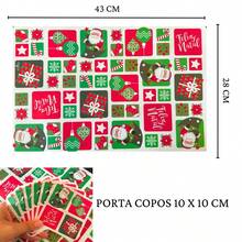 Polypropylene Placemat With 6 Places Christmas Print Santa Claus Tree Sousplat With Coasters - 綠色 - 查看 2