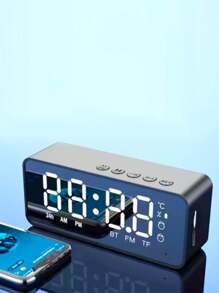 Gương đầu giường đa năng Đồng hồ báo thức Loa Bluetooth, Thẻ gia đình di động cao cấp Âm thanh Bluetooth - Nhiều màu - Xem 1