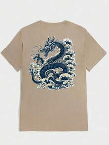 Unisex Dragon T-Shirt 100% Cotton Streetwear New Release Shipping Various Colors!! - 米色 - 查看 1