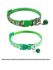 Collares reflejantes para mascotas (gatos y perros) con lazo ajustable en forma de campana, correa universal