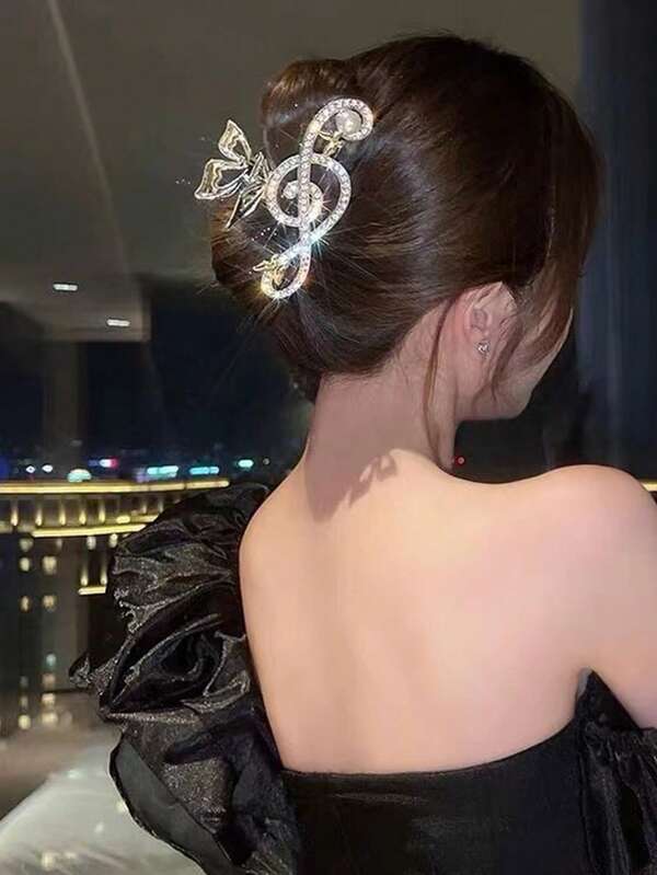 1 pieza Clip de pelo de estilo dorado y elegante con diseño de diamante de mariposa, nuevo concepto de moda de caliente, clip de pelo elegante para uso diario