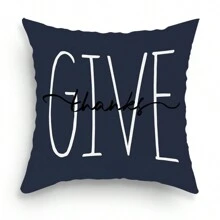 4pcs/1pc Thanksgiving Decorative Pillow Case, Harvest Season Pumpkin & Letter Print Blue Cushion Cover, Thanksgiving Decor Sofa Throw Pillow Sham - Multicolor - View 16