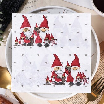 AFYPRTY 20pcs/Bag Christmas Napkins 6.5-Inch Napkins Festival Decorations Suitable For Christmas Party Decoration Restaurant Kitchen Bar Supplies,Christmas