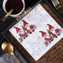 AFYPRTY 20pcs/Bag Christmas Napkins 6.5-Inch Napkins Festival Decorations Suitable For Christmas Party Decoration Restaurant Kitchen Bar Supplies,Christmas - Multicolor - View 3