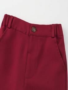 KIMOCAT 2 szt. Chłopięca koszula i spodnie w kropki na wiosnę i jesień, formalny strój - Czerwony - Zobacz 5