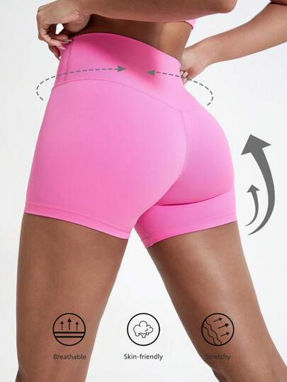 1 Pc Yoga Sport Bottoms Outdoor Workout Running Gym Training Shorts High Waisted Breathable Cycling Shorts