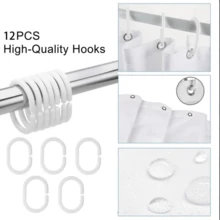 4pcs Christmas Themed Bathroom Shower Curtain Set - Multicolor - View 7