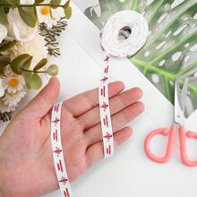 5Yard/Roll Christmas Grosgrain Ribbon Snowflake Christmas Tree Wrapping Ribbon Soft Craft Ribbon Christmas Polyester Satin Ribbon Hair Bow Clip Accessory For Christmas DIY Craft Decor - Multicolor - View 4