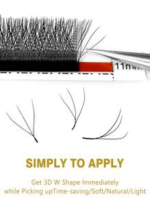 CoMango 3D 4D 5D Pre-Made Lash Clusters, W-Curl 0.07mm Faux Mink Natural Soft Blooming Lashes, Lash Clusters, Individual Lashes, False Eyelashes - C - View 5