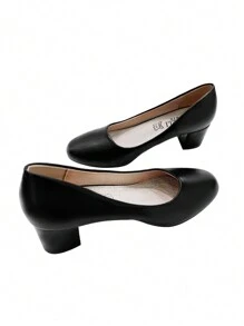 Tacones altos versátiles y de moda para mujer, zapatos de tacón elegantes - Negro - Ver 1