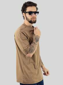 Kit 4 Premium Men's Oversized T-Shirts 100% Cotton Thick Plain Basic Streetwear - Nhiều màu - Xem 9