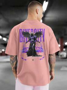 DIVERSITY 100% Cotton Front And Back Printed T-Shirt GPJ1 - 淺粉色 - 查看 3